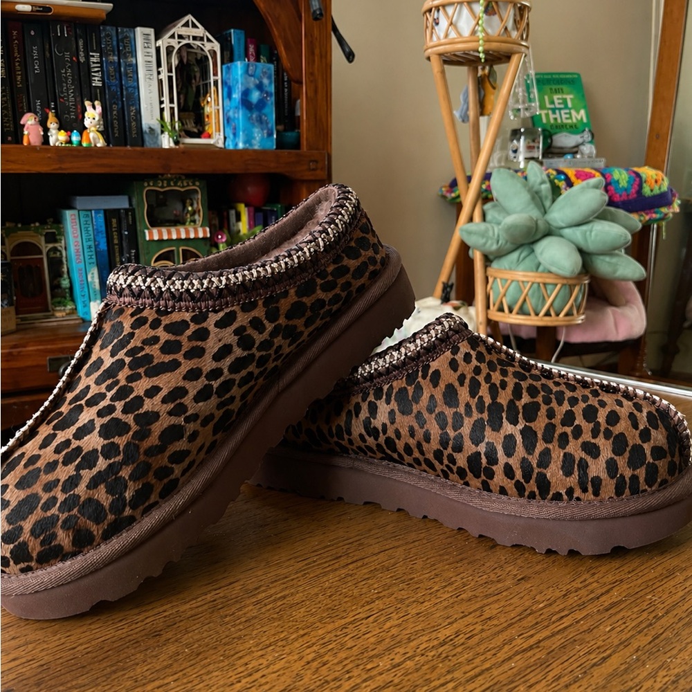 UGG Leopard Print Slip-On Clog in Brown and Black
